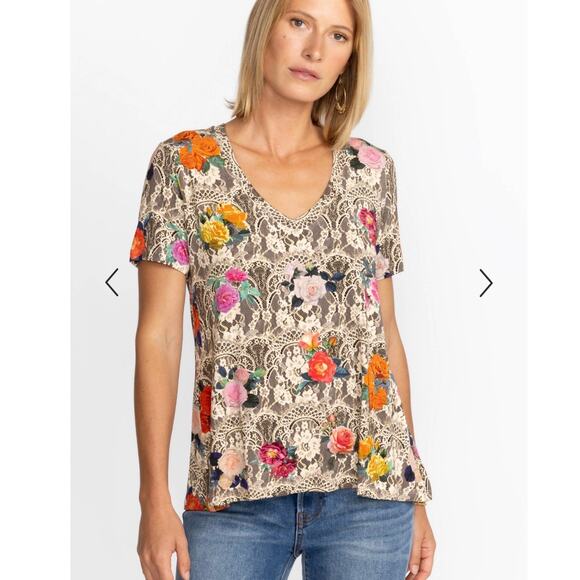 Johnny Was The Janie Favorite Short Sleeve V-Neck Swing Tee Size XL - Picture 9 of 12